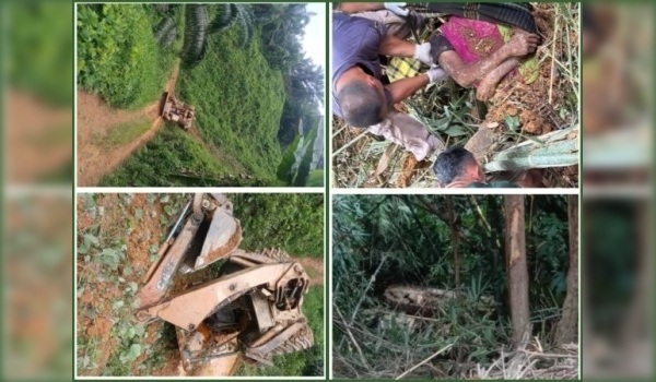 Dua pemandu jentera maut dalam kemalangan berasingan di Ladang Dabong dan Ladang Bonanza, Kuala Krai, Kelantan - Foto ihsan PDRM